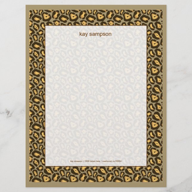 Membrete Estampado de jaguar (Anverso)