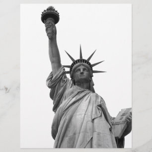 Membrete Estatua blanca y negra de la libertad