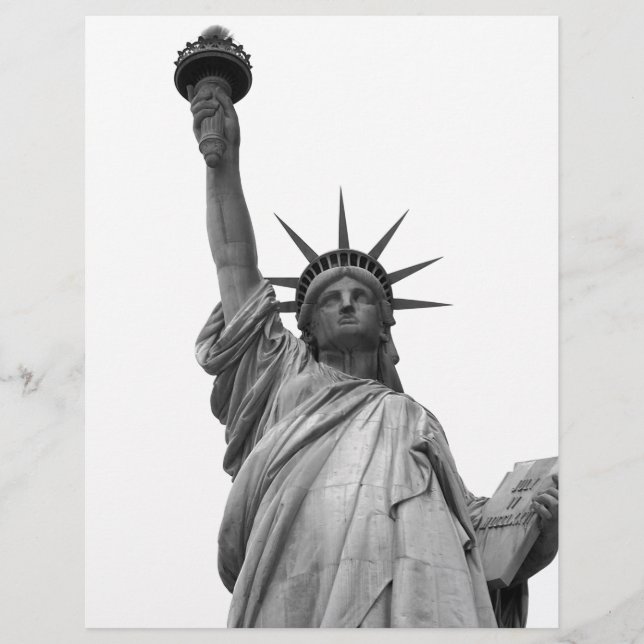 Membrete Estatua blanca y negra de la libertad (Anverso)