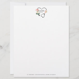 Membrete Estetoscopio floral Doula 