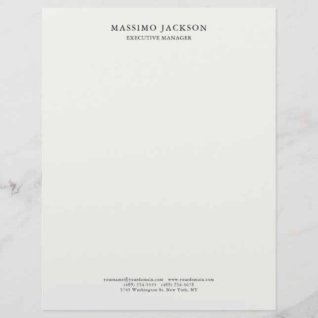 Membrete Estilo clásico pastel simple profesional elegante (Anverso)