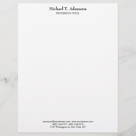 Membrete Estilo Retro Elegante Plata Blanco Simple