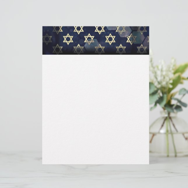 Membrete Estrella múltiple Happy Hanukkah de SlipperyJoe de (Anverso de pie)
