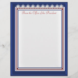Membrete Estrellas y rayas (Papel de cuaderno personalizado