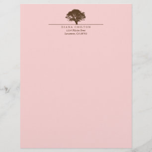 Membrete Eterno roble rosa personalizado elegante otoño