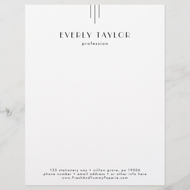 Membrete EVERLY Art Deco Business Professional Company (Anverso)