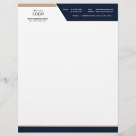 Membrete Executive Correspondence Logo Branding Modern Navy