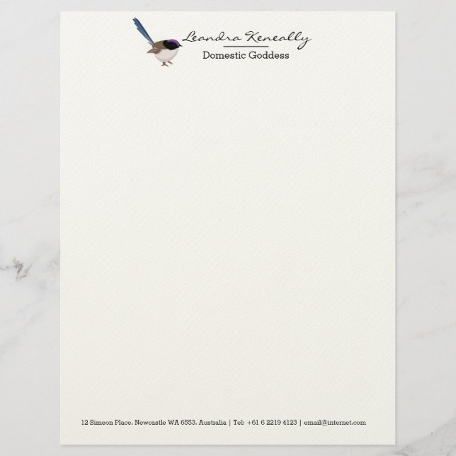 Membrete Fairy Wren (Anverso)