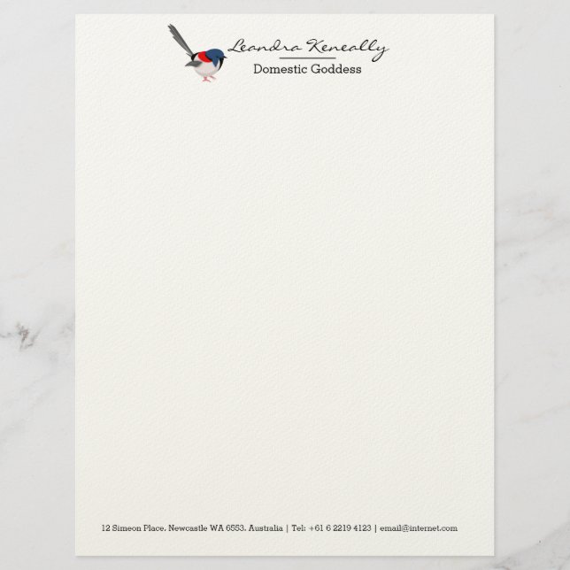 Membrete Fairy Wren (Anverso)