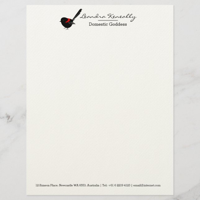 Membrete Fairy Wren (Anverso)
