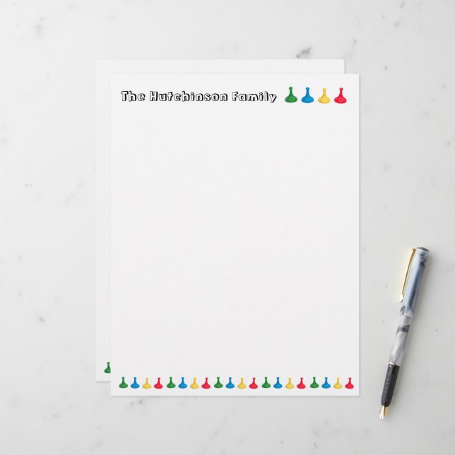 Membrete Family Game Lover Letterhead (Anverso/Reverso In Situ)