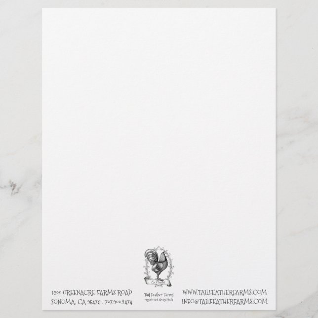 Membrete Farm Hen Business Letterhead (Anverso)