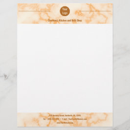 Membrete Faux Naranja Marble Letterhead