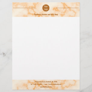 Membrete Faux Naranja Marble Letterhead