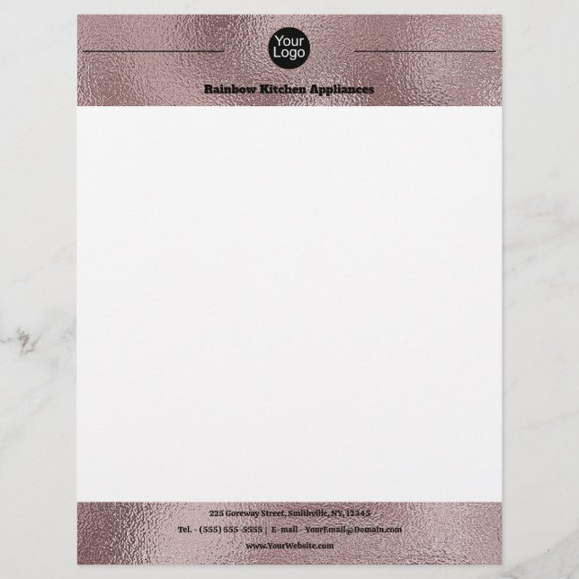 Membrete Faux Pink Metallic (Anverso)