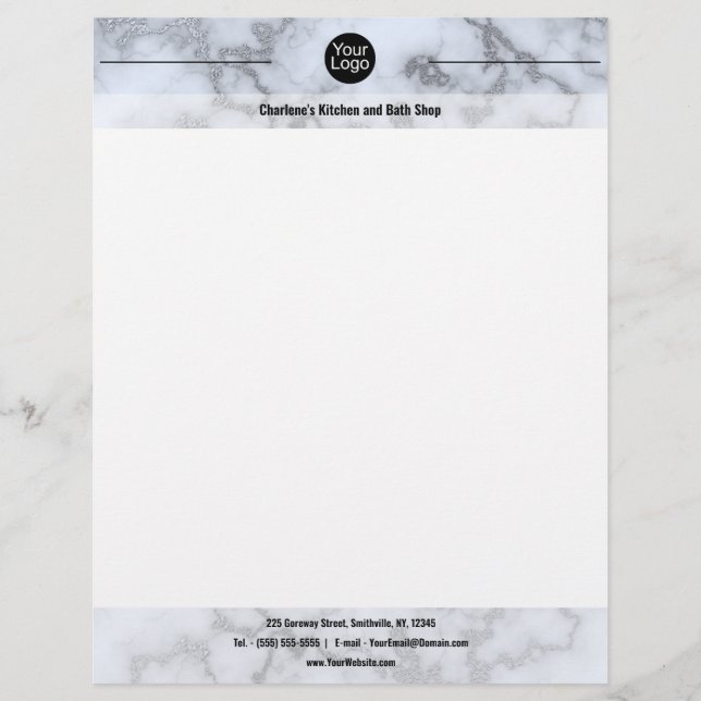 Membrete Faux Silver Gray Marble (Anverso)