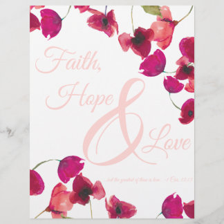 Membrete Fe cristiana, esperanza y amor Escritura floral
