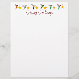 Membrete Felices Fiestas Hummingbirds Letterhead