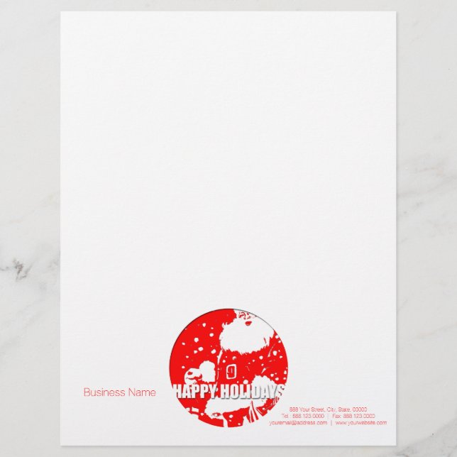 Membrete Felices Fiestas Santa Claus Letrhead Personalizada (Anverso)