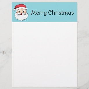 Membrete Feliz Cabeza de Papá Noel de Dibujos Animados en A