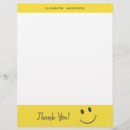 Membrete Feliz Cara Sonriente Gracias Agregar Nombre