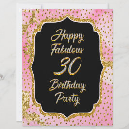 Membrete Feliz fabuloso 30 cumpleaños, Fiesta de invitacion