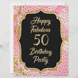 Membrete Feliz fabuloso 50.º Fiesta de invitaciones por cum