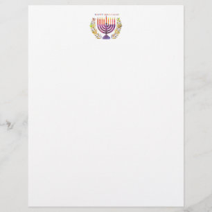 Membrete Feliz Hanukkah Letterhead