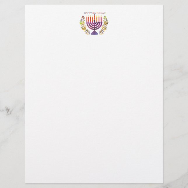 Membrete Feliz Hanukkah Letterhead (Anverso)