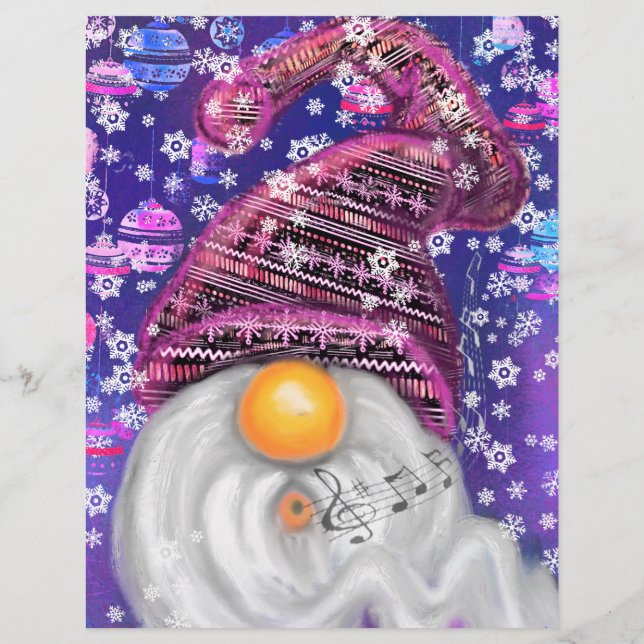 Membrete Feliz Navidad Gnome Letterhead (Reverso)