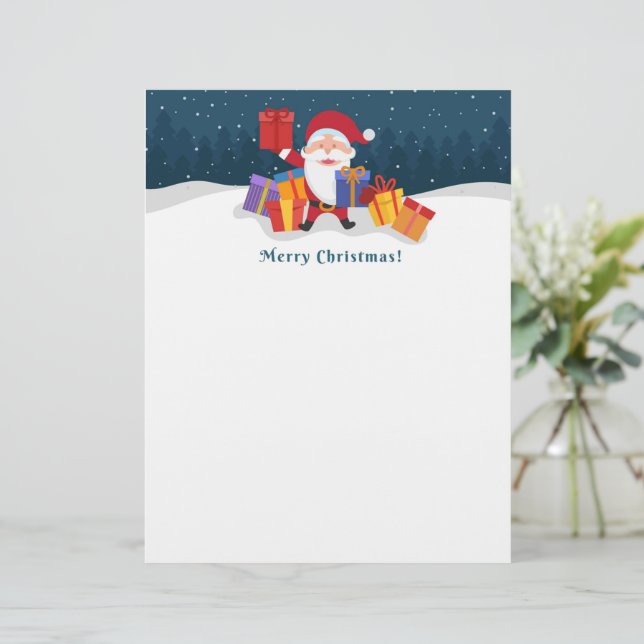 Membrete Feliz Navidad Santa (Anverso de pie)