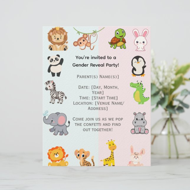 Membrete Fiesta de Revelación de Género (Anverso de pie)