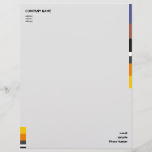 Membrete Fina Multicolor Clásica Lateral Strips Letterhead
