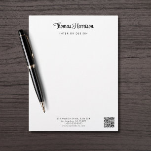 Membrete Firma estilo Script QR Code Business