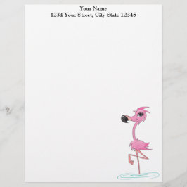 Membrete Flamingo rosa Cabezal de letras personalizado