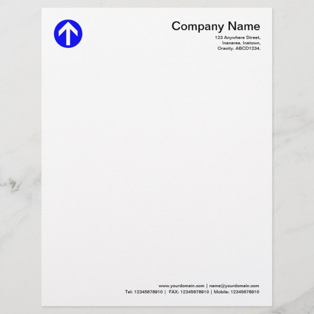 Membrete Flecha redondeada - Azul (Anverso)