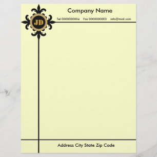 Membrete Fleur de lis monogram Letterhead