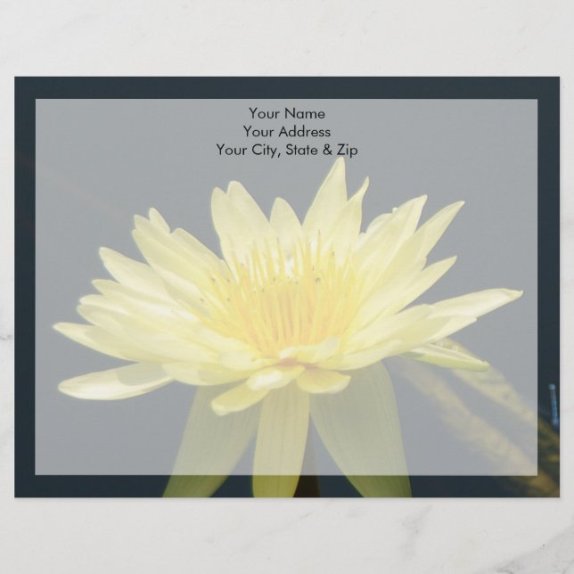 Membrete Flor amarilla de agua de Lotus (Anverso)