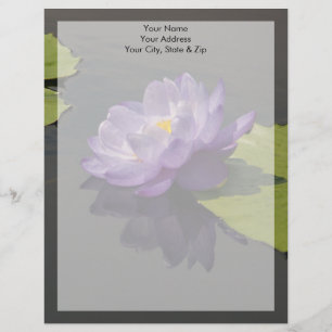 Membrete Flor azul morada de Lotus Waterlily