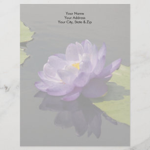 Membrete Flor azul morada de Lotus Waterlily
