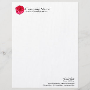 Membrete Flor - Camelia Roja