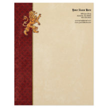 Flor de lis medieval del rojo del león del oro