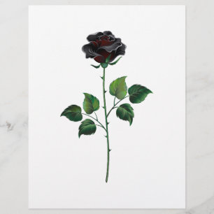 Membrete Flor de rosa negra