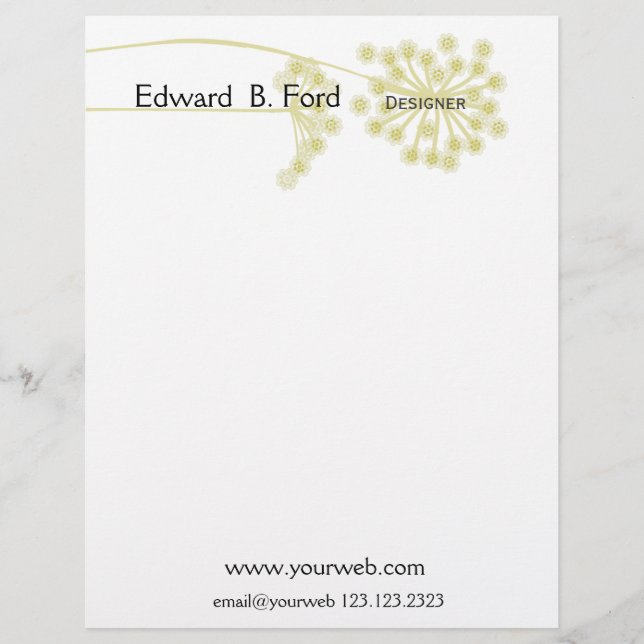 Membrete Flor salvaje moderna mínima floral (Anverso)