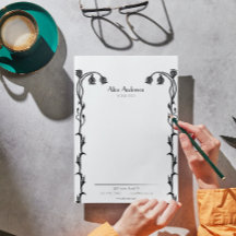 Flor silvestre floral blanca y negra