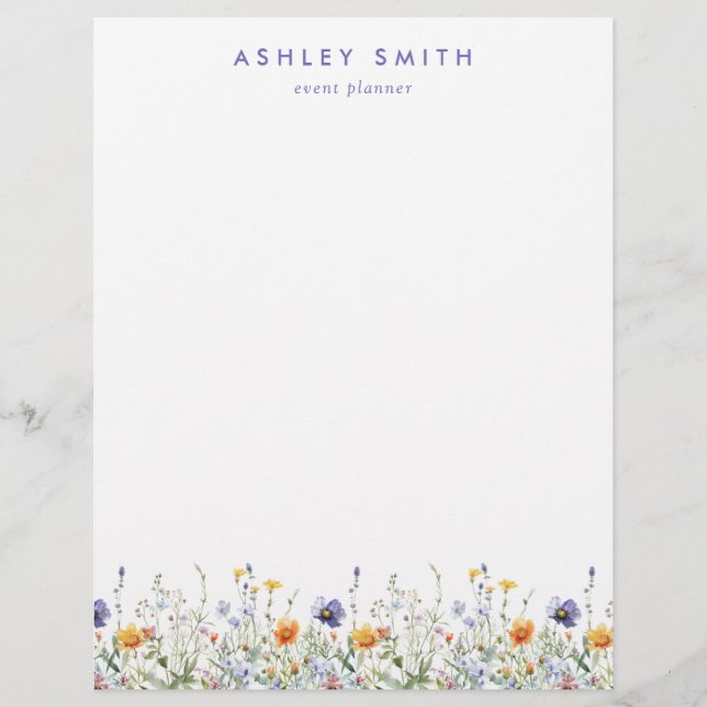 Membrete Flor silvestre Letterhead (Anverso)