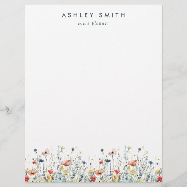 Membrete Flor silvestre vibrante (Anverso)