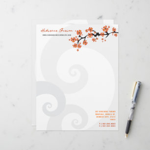Membrete Flor tropical Fusión Swirls Cabezal de Negocio