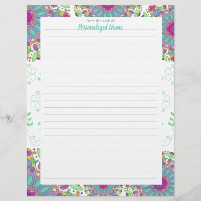 Membrete Floral Finesse Lined (Anverso)