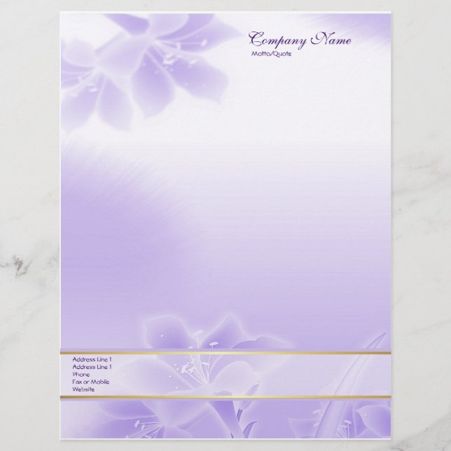 Membrete Floral morada misty (Anverso)